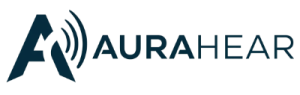 Aurahear logo - a stylised A with radiowaves coming out of it
