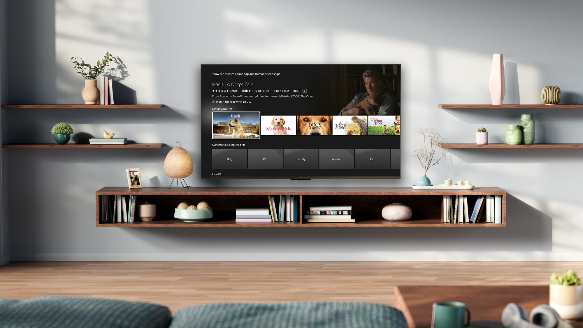 An Amazon television in a living room