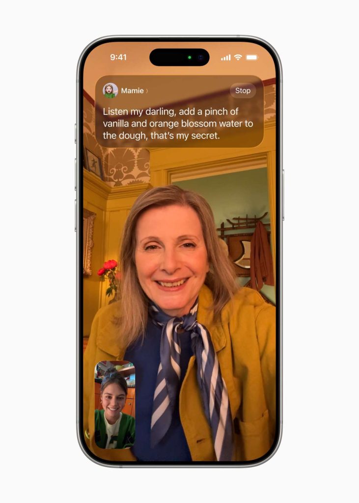 A video call in iOS 26 showing captions
