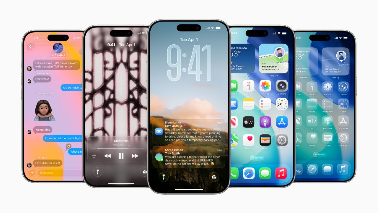 iOS 26 on a range of Iphones