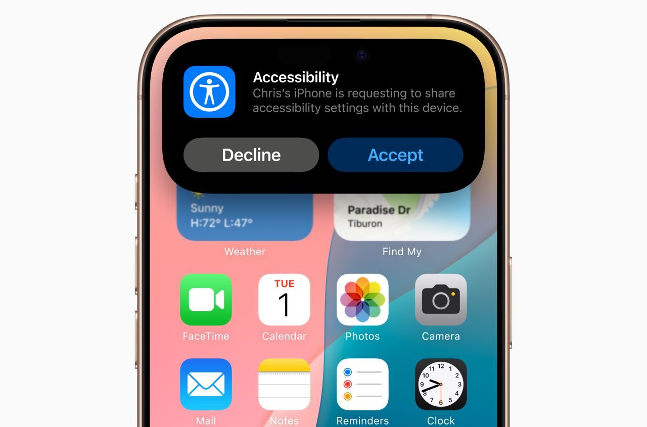 With the new Share Accessibility Settings, Apple users can quickly and temporarily share their accessibility settings with another iPhone or iPad