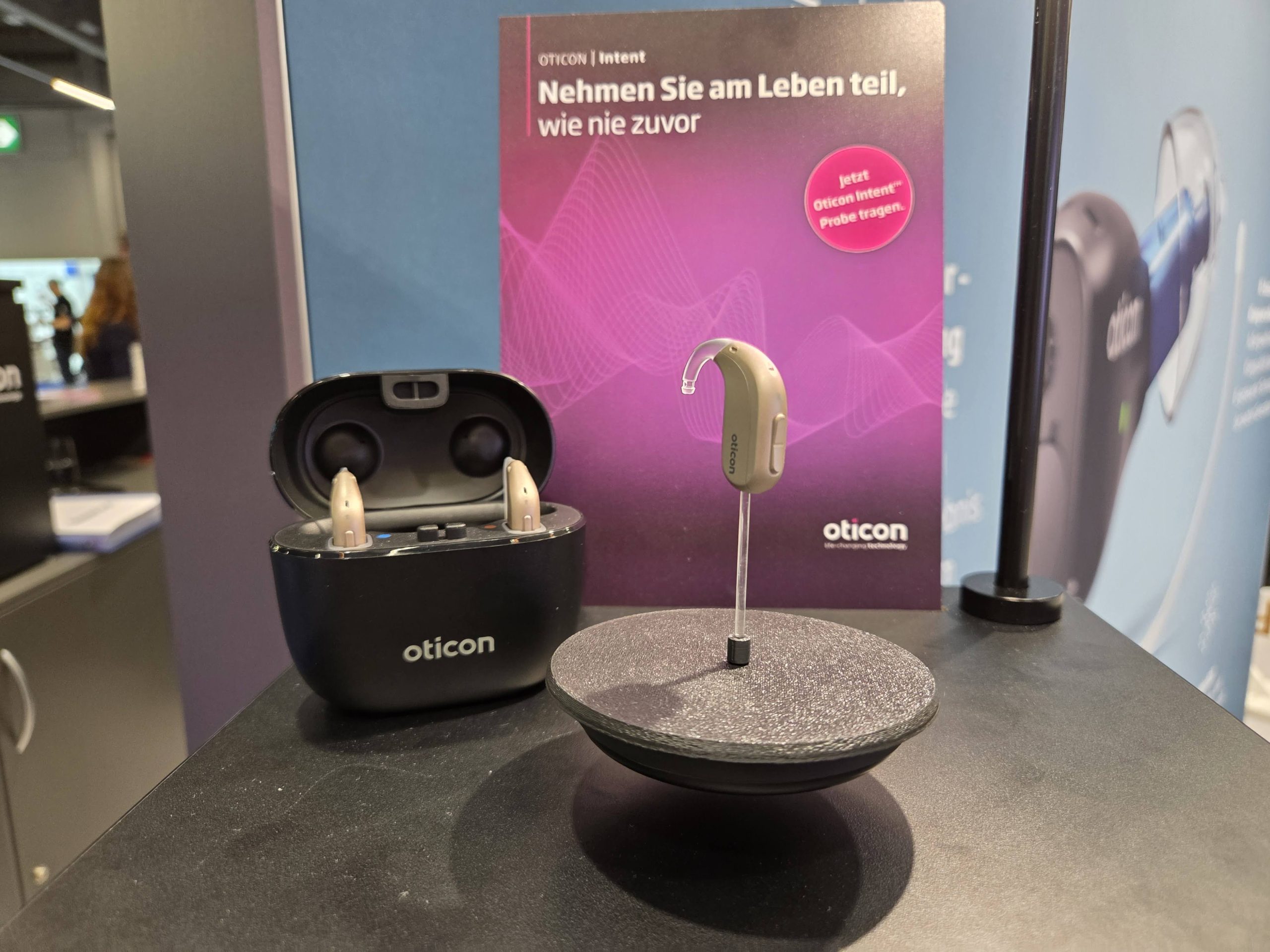 The Oticon Intent miniBTE R on display at EUHA 2025