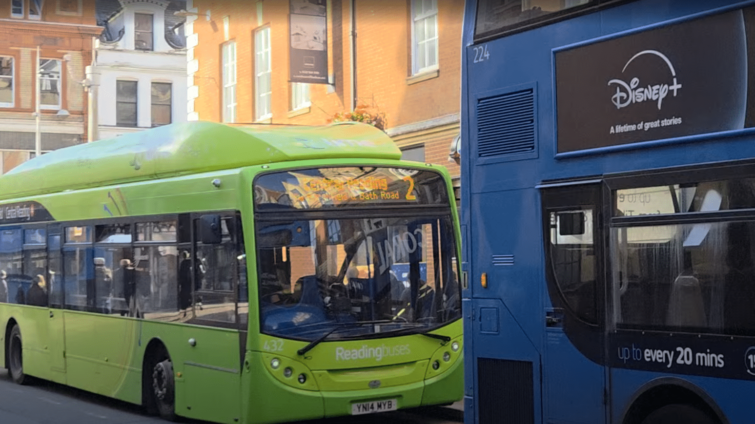 Reading Buses are coloured accorded to their route. Auracast on buses would help make it easier to hear stops