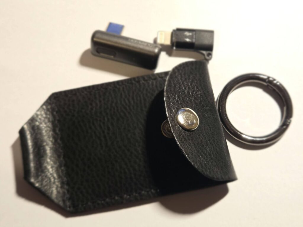 The HomeSpot BA308 comes with a pouch and an adapter