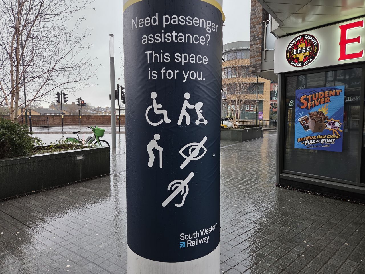 Assistive travel on the railways - a sign pointing out the help available