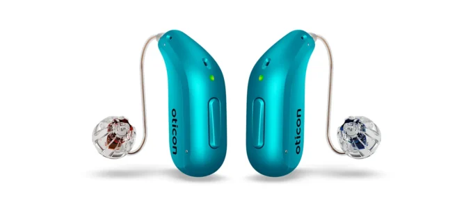 Oticon Play close upThe Oticon Play hearing aid has been designed for tweens and teens, and has advanced connectivity including Auracast Picture: Oticon