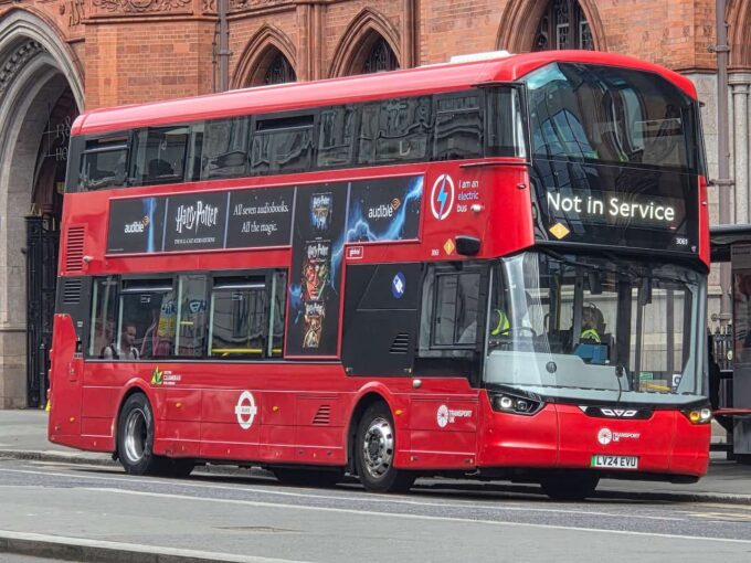A London Bus. The sign says 'Not In Service'